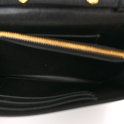 Prada Saffiano Vernice Mini Crossbody Wallet Black 5 of 9