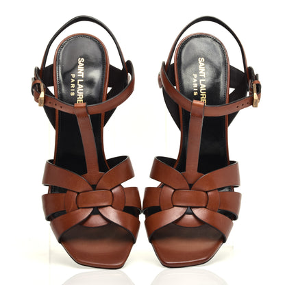 Saint Laurent Calfskin Tribute 105 Sandals 38.5 New Papaya 5 of 9