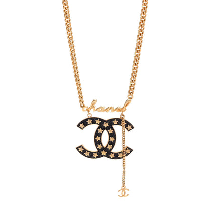 Chanel Metal CC Star Necklace Gold Pearly Black 1 of 6