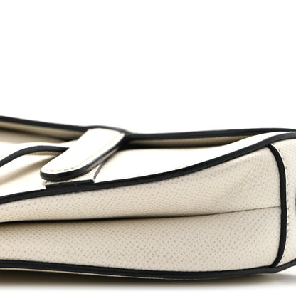 Christian Dior Grained Calfskin Mini Saddle Bag White 10 of 10