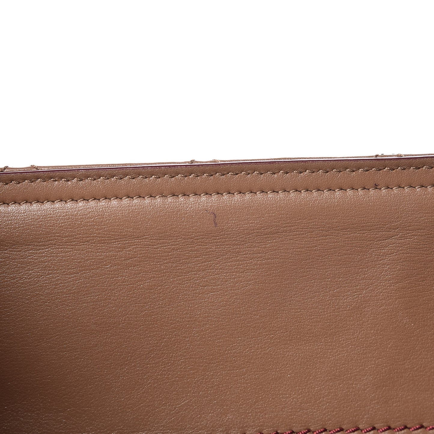 Calfskin Quilted Large Shopping Tote Brown