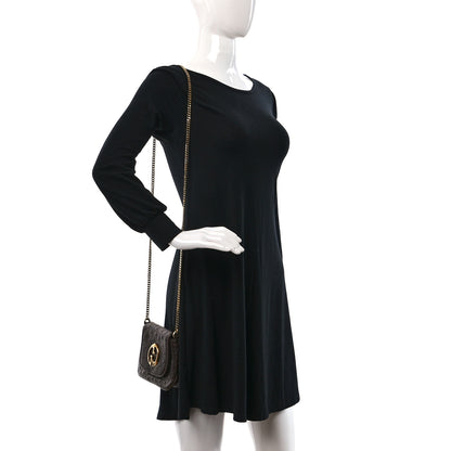 Gucci Ostrich Small 1973 Chain Shoulder Bag Dark Brown 2 of 11