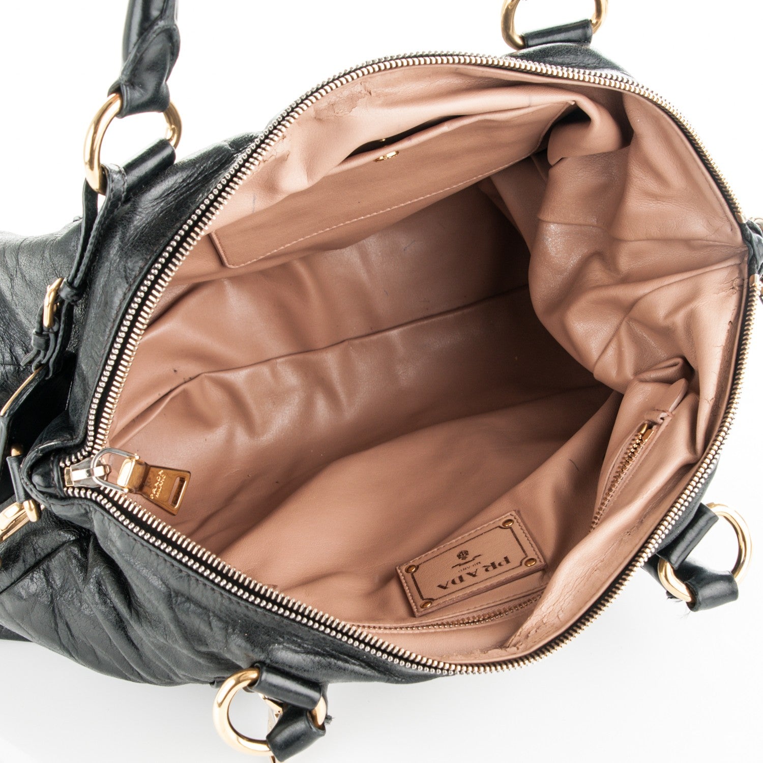 Prada Glace Calf Bowler Black 5 of 7