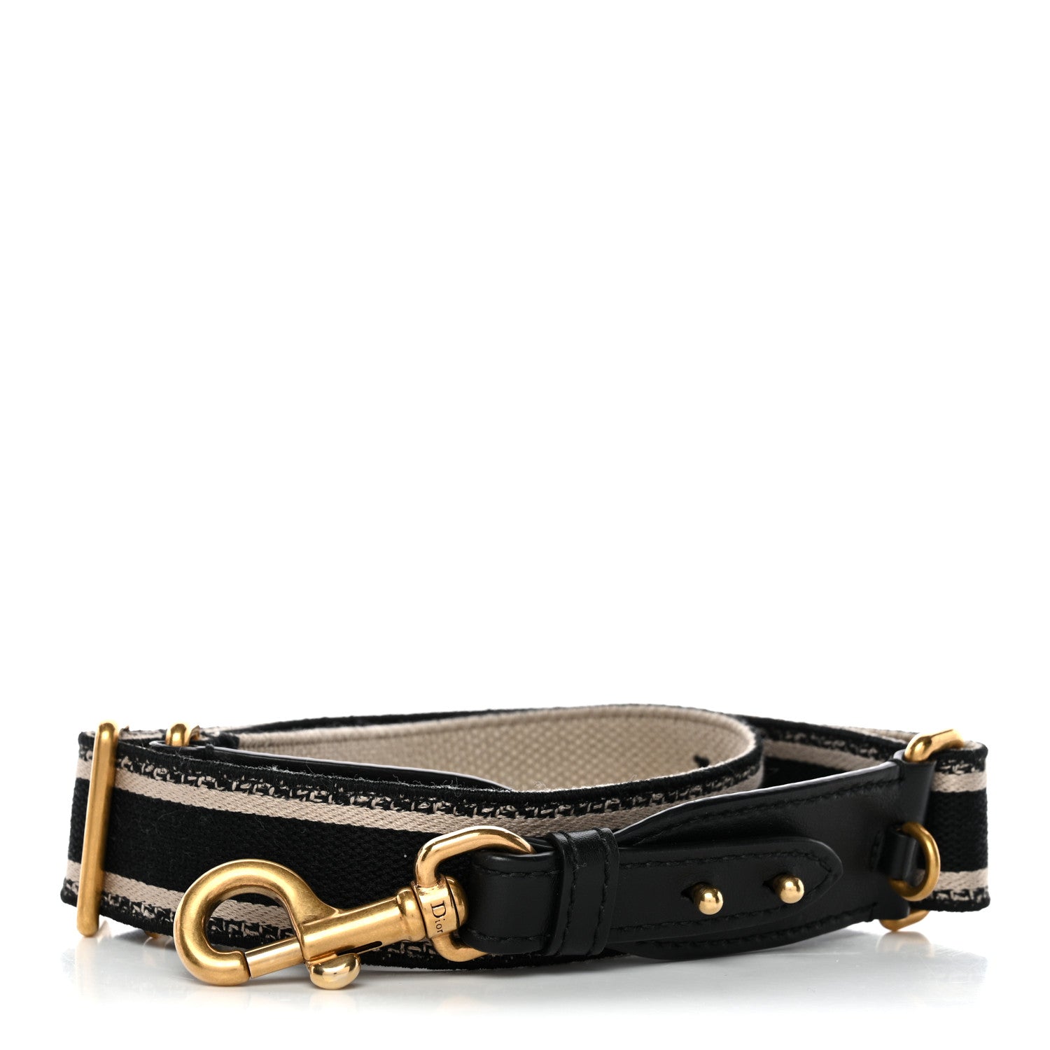 Christian Dior Canvas Embroidered Adjustable Shoulder Strap Black 1 of 5