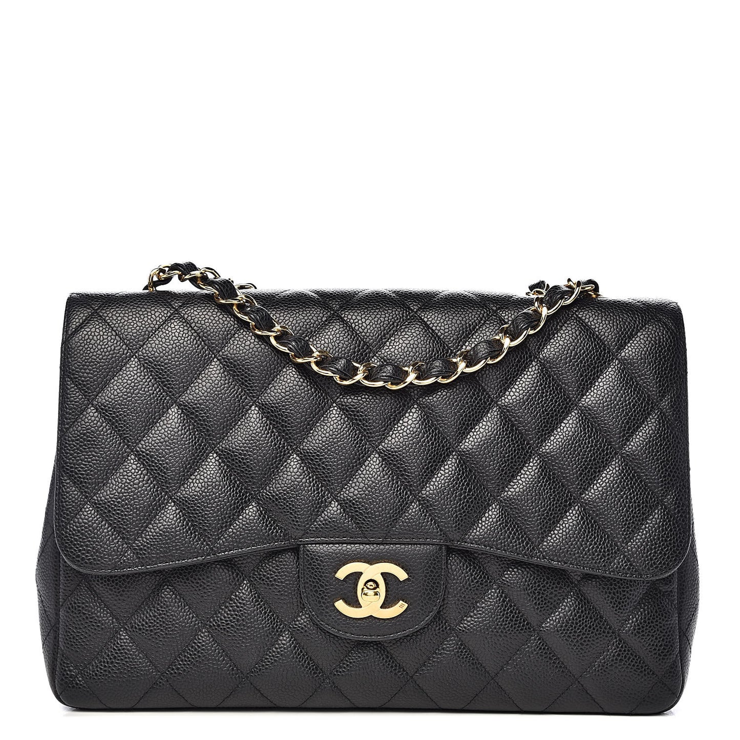 Caviar Quilted Jumbo Single Flap Black