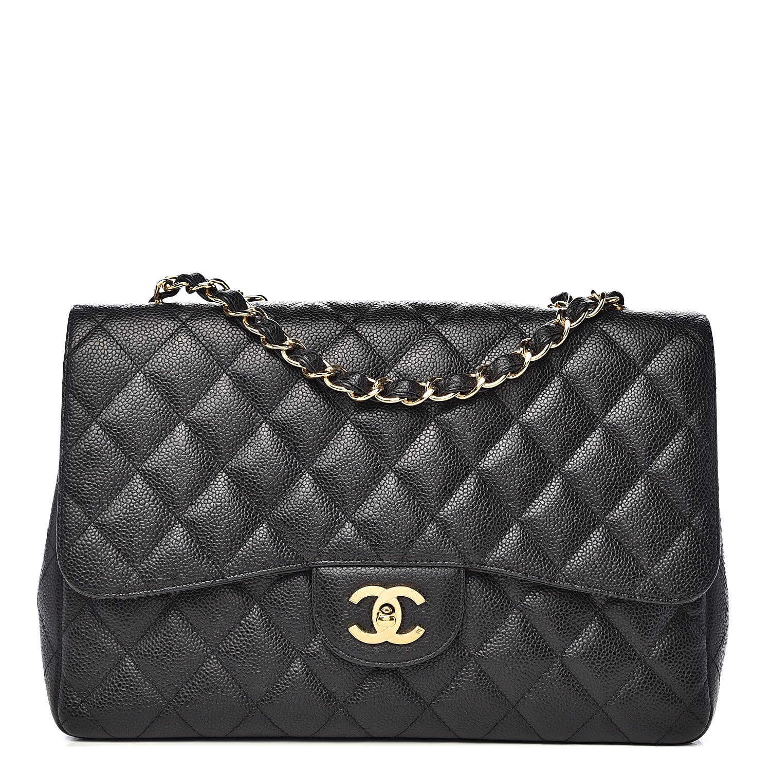 Chanel Caviar Quilted Jumbo Single Flap Black 1 of 15