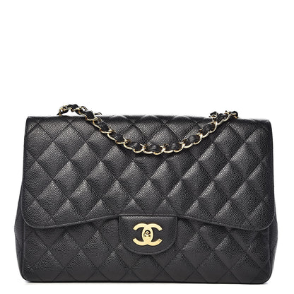 Chanel Caviar Quilted Jumbo Single Flap Black 1 of 15