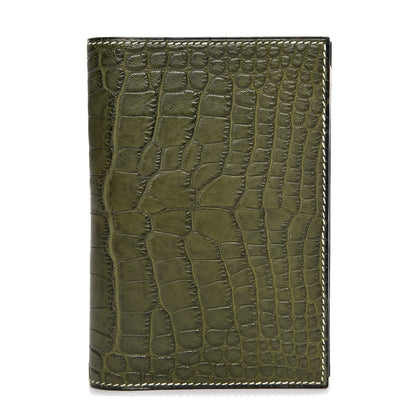 Hermes Matte Alligator Globe Trotter Agenda Cover Vert Olive 1 of 8