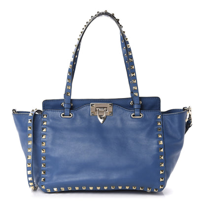 Valentino Garavani Vitello Small Rockstud Tote Blue Delft 1 of 9