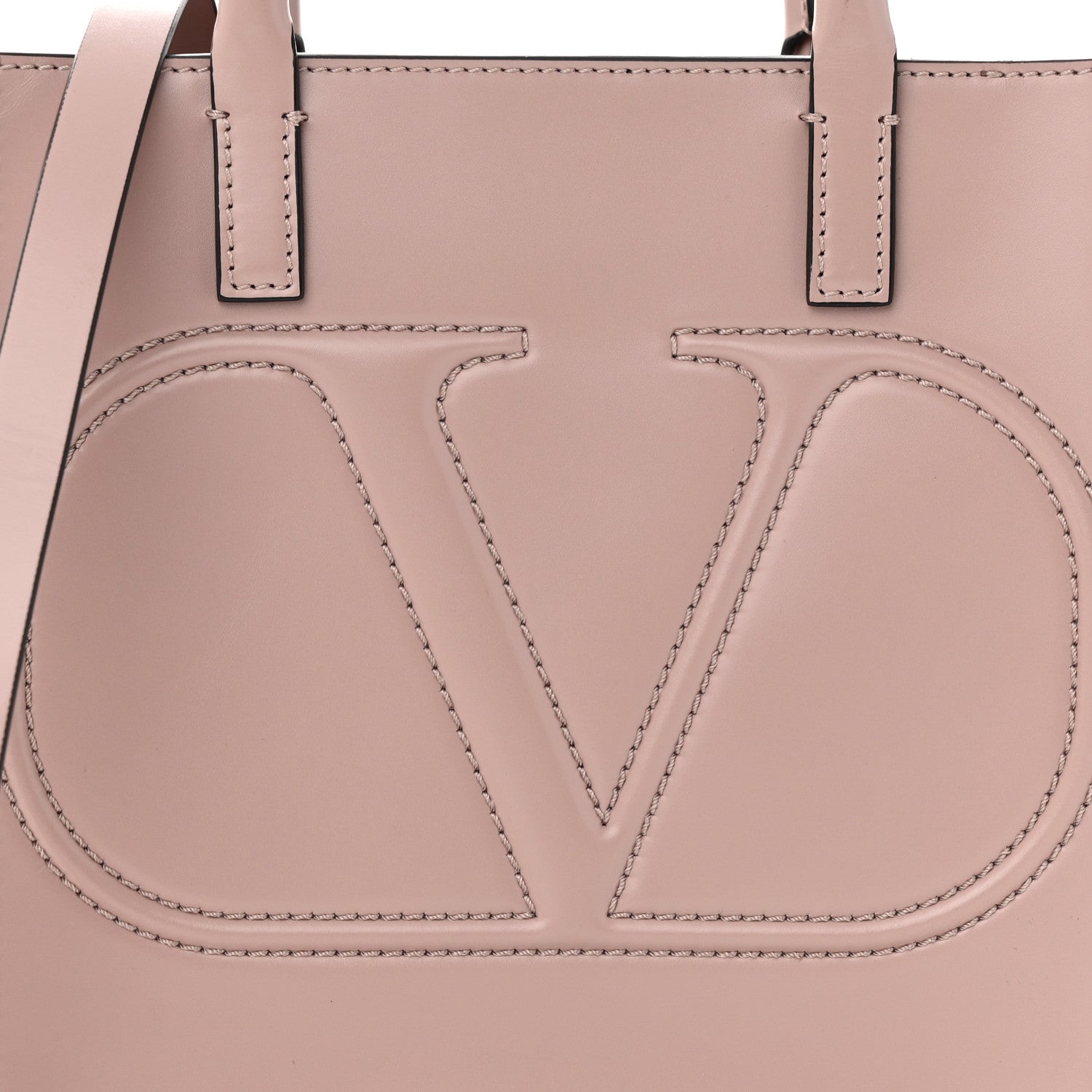 Valentino Garavani Calfskin VLogo Small Walk Tote Poudre 1332642