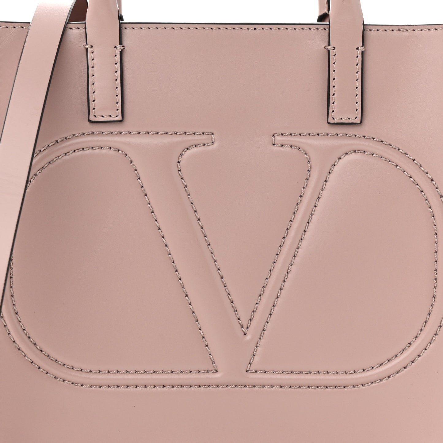 Calfskin VLogo Small Walk Tote Poudre