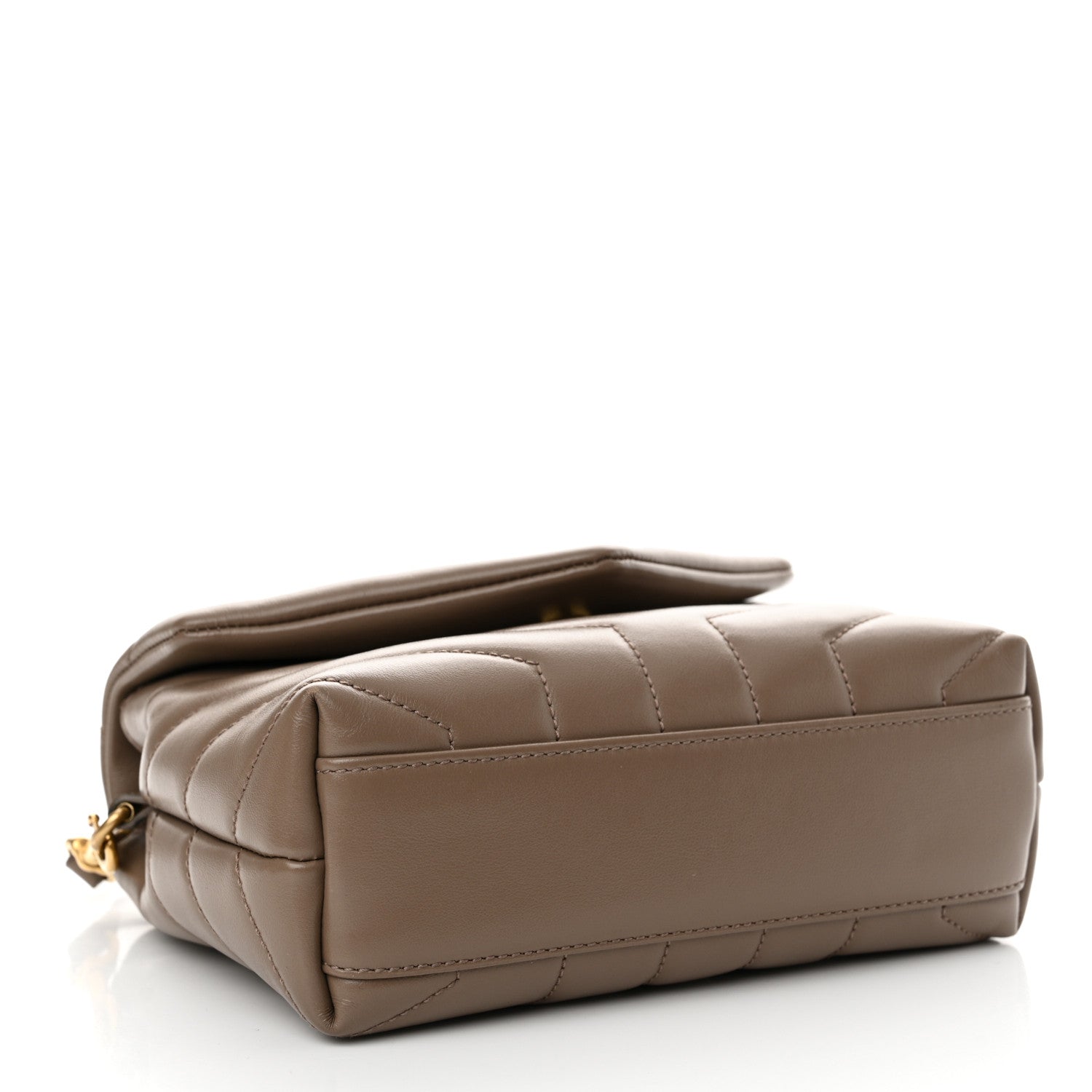 Saint Laurent Calfskin Y Quilted Monogram Toy Loulou Crossbody Bag Dark Beige 4 of 13