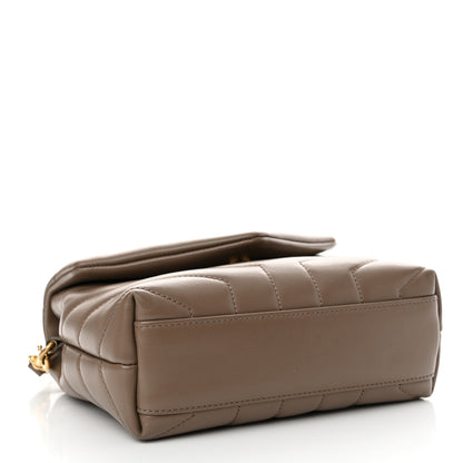 Saint Laurent Calfskin Y Quilted Monogram Toy Loulou Crossbody Bag Dark Beige 4 of 13