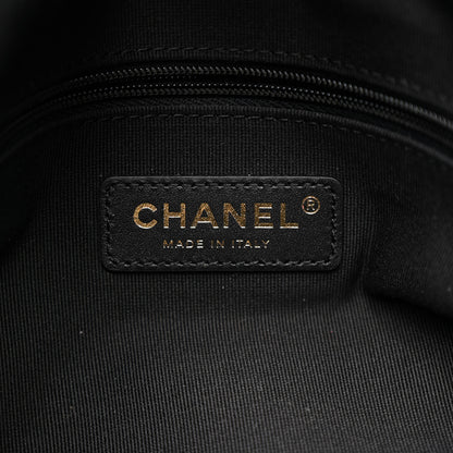 Chanel Suede Calfskin Shiny Lambskin Quilted Small Coco Base Shopping Bag Beige Black 6 of 12
