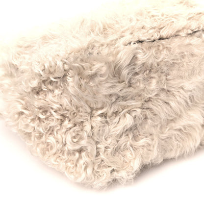 Celine Shearling Gourmette Shoulder Bag Cream 10 of 11