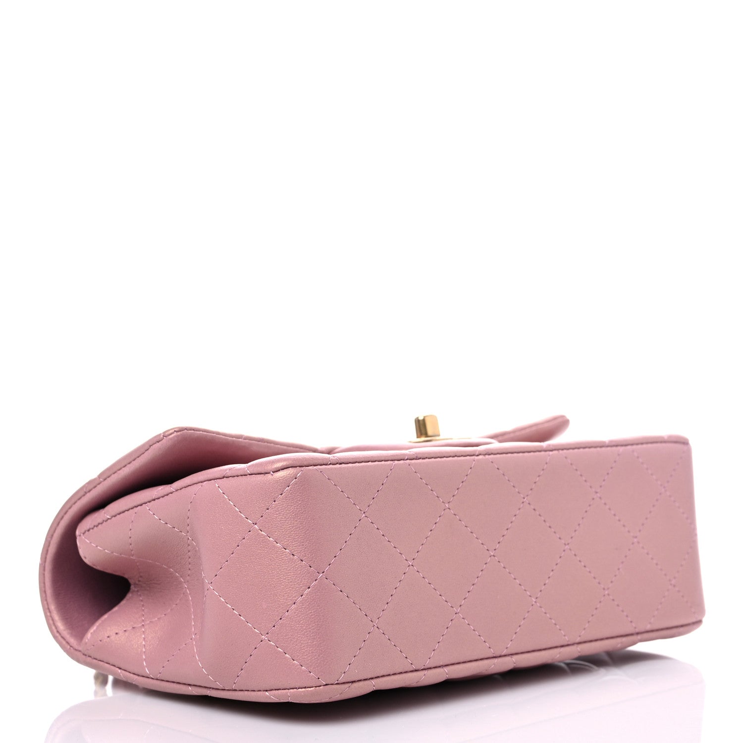 Chanel Iridescent Lambskin Quilted Mini Top Handle Rectangular Flap Pink 4 of 10