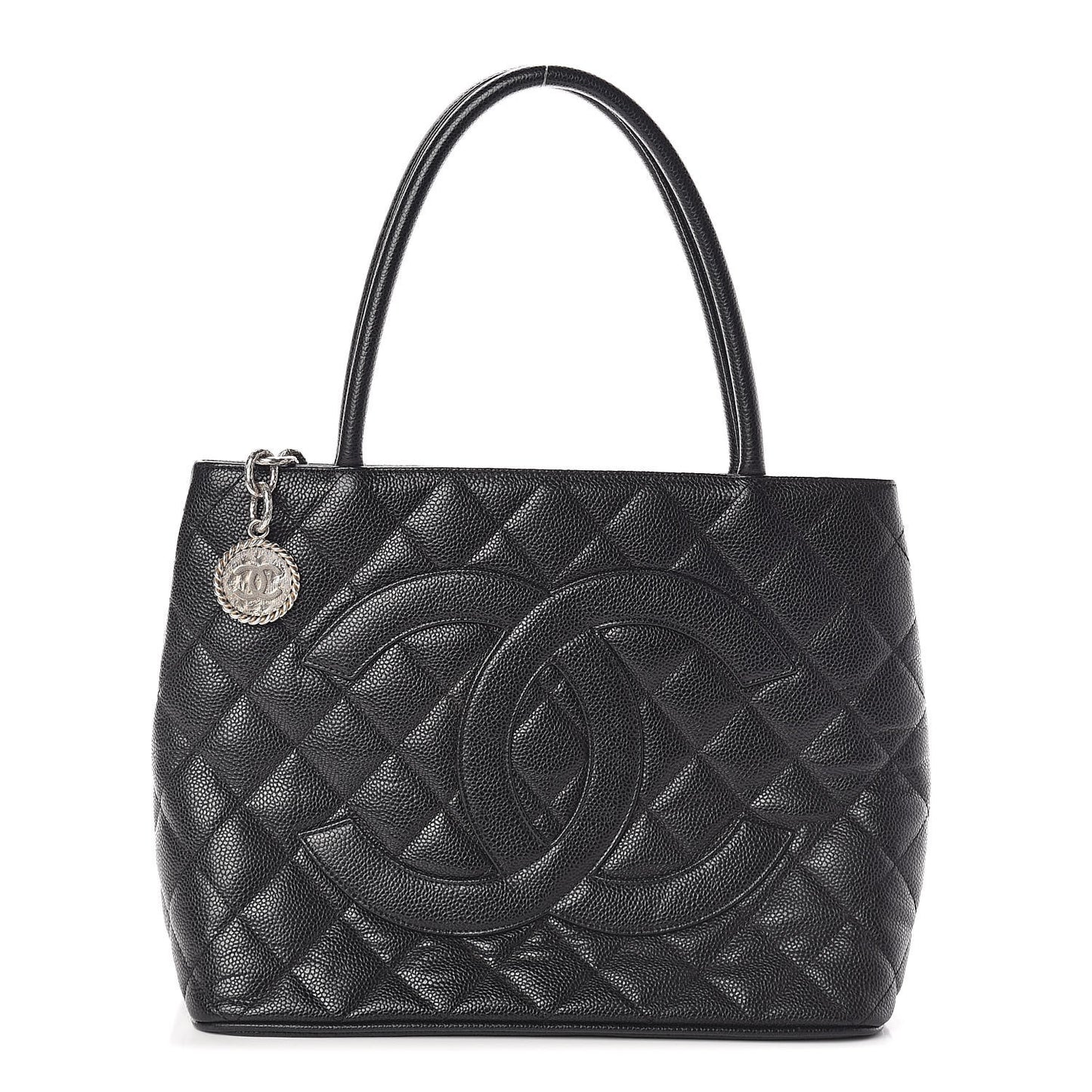 Caviar Quilted Medallion Tote Black