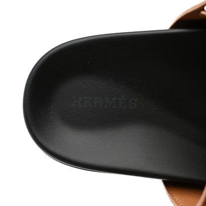 Hermes Suede Goatskin Womens Chypre Sandals 37 Naturel 7 of 9