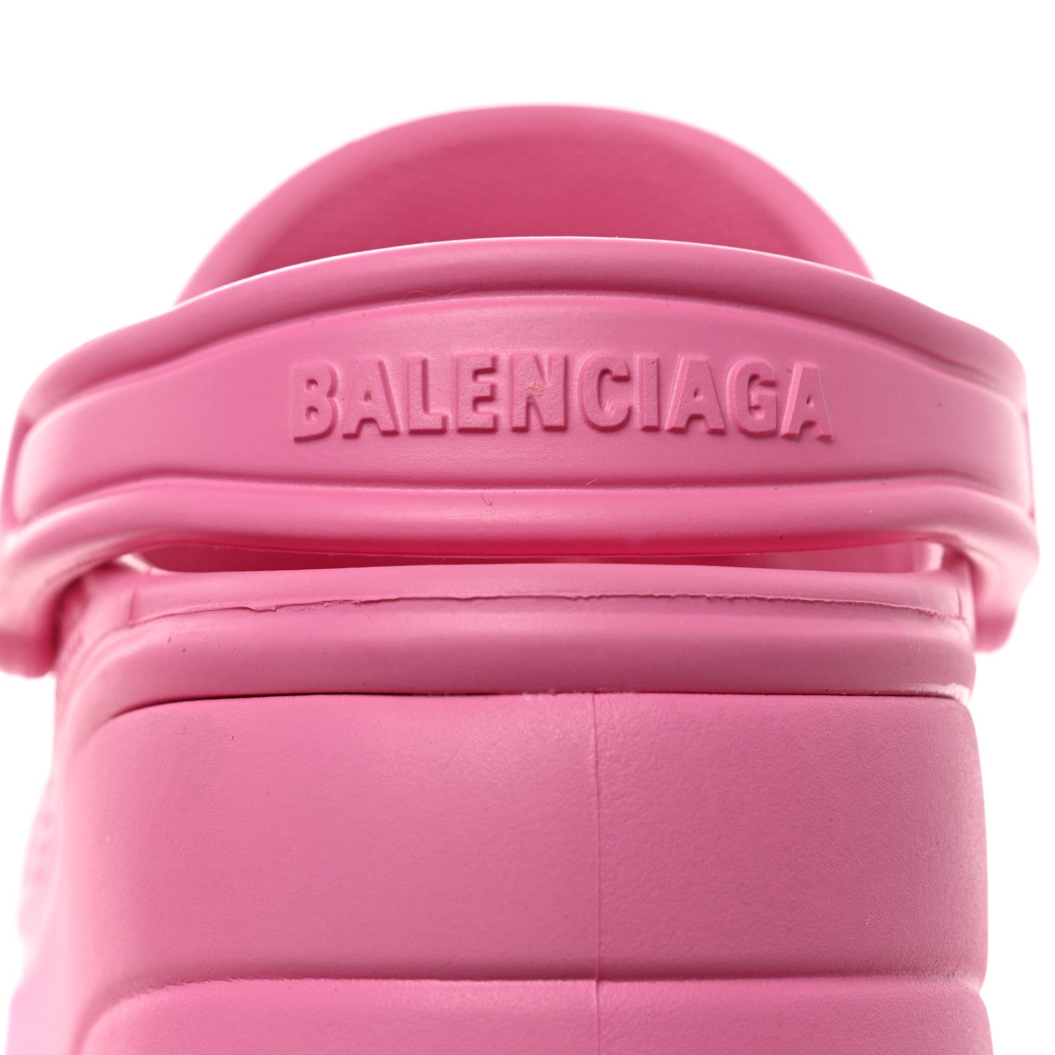 Balenciaga X CROCS Rubber Textured Womens Platform Sandals 35 Rose