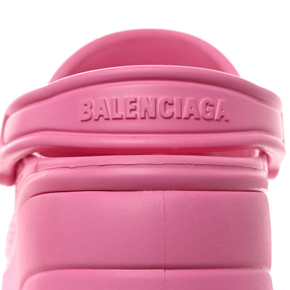 Balenciaga X CROCS Rubber Textured Womens Platform Sandals 35 Rose Bonbon 6 of 9