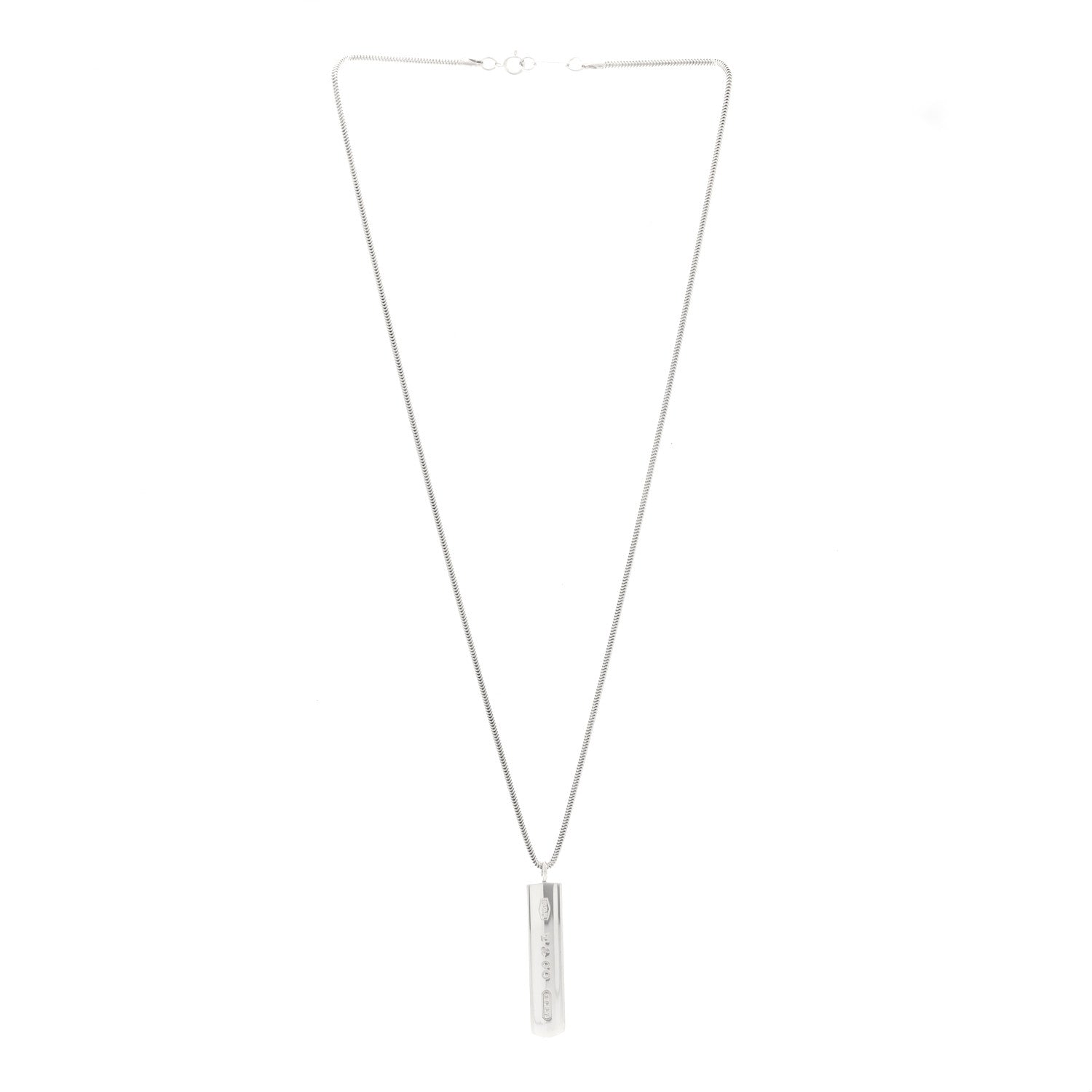 Tiffany Sterling Silver 1837 Bar Pendant Necklace 3 of 5