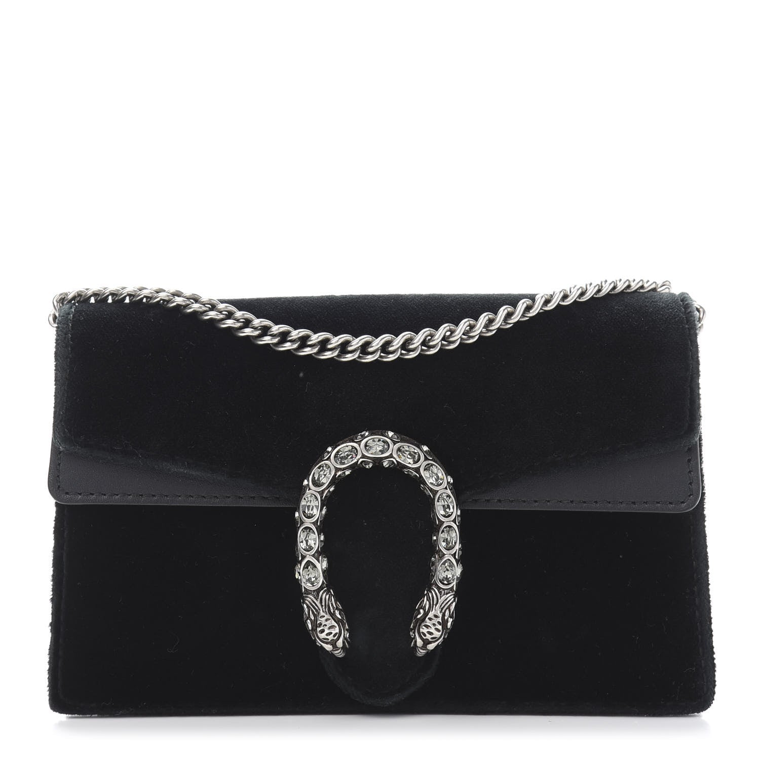 Gucci Velvet Super Mini Dionysus Shoulder Bag Black 1 of 12