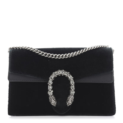 Gucci Velvet Super Mini Dionysus Shoulder Bag Black 1 of 12