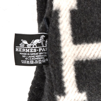 Hermes Wool Cashmere Avalon Pillow PM Ecru Gris Fonce 3 of 3