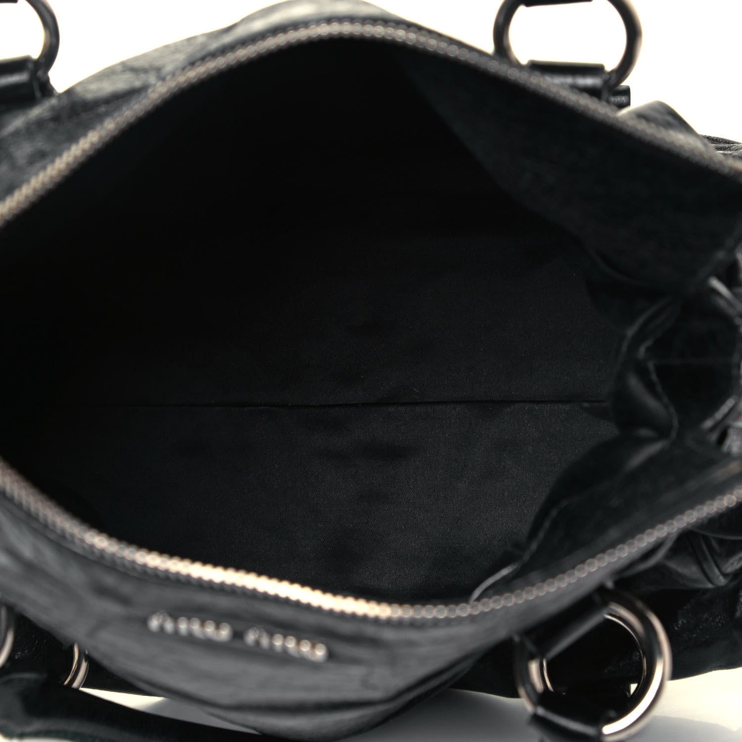 Miu Miu Vitello Lux Mini Bow Bag Black 5 of 9