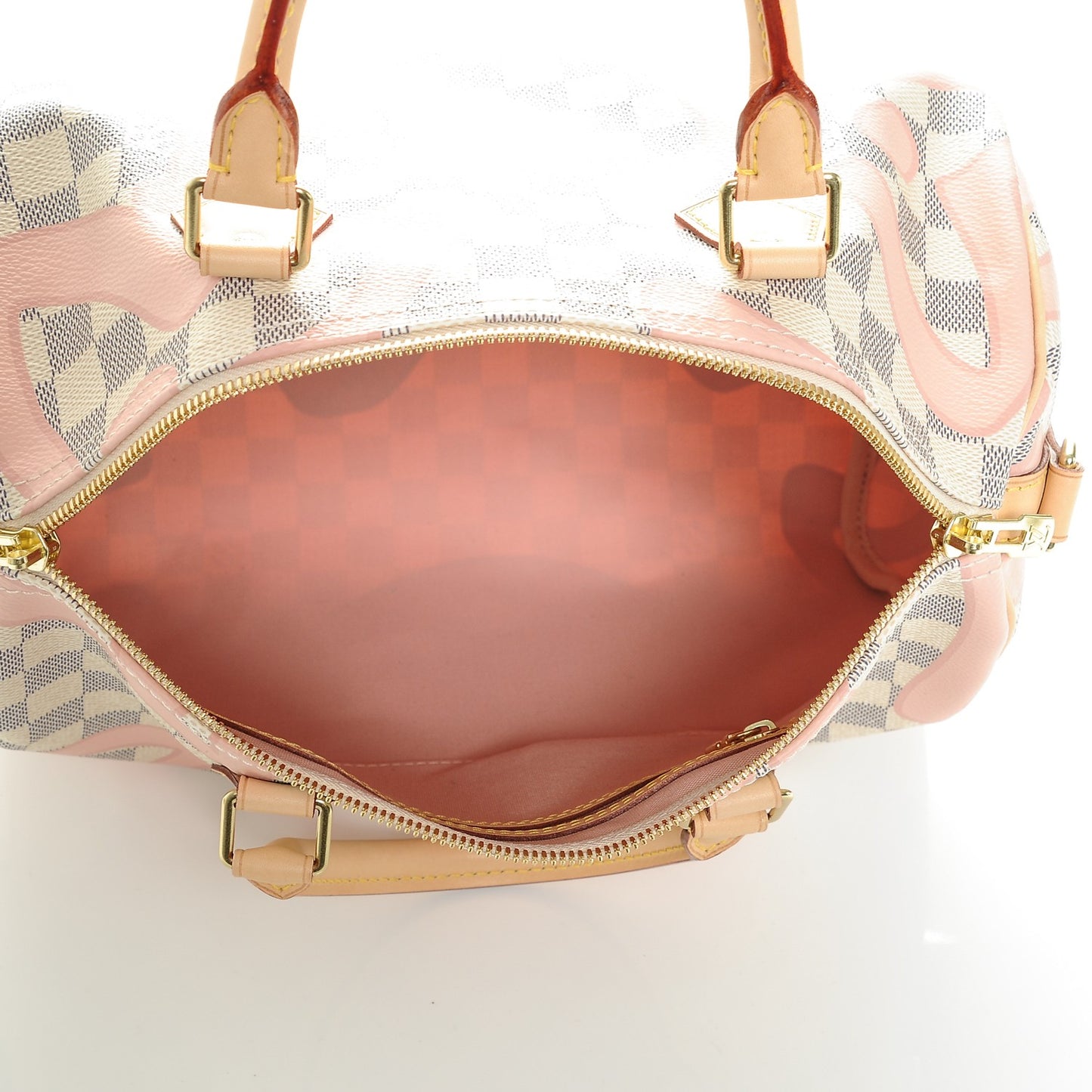 Damier Azur Tahitienne Speedy Bandouliere 30 Rose Ballerine