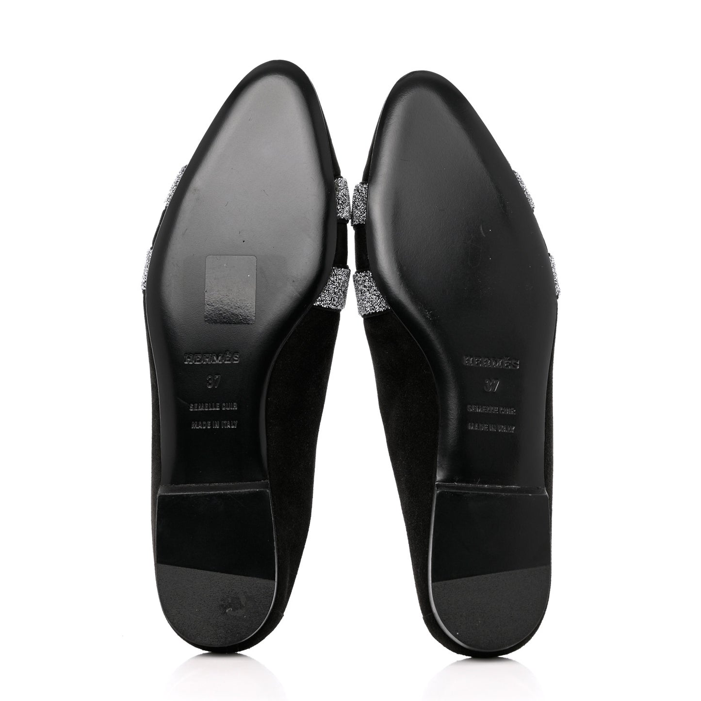 Satin Suede Goatskin Crystal Roxane Mules 37 Black