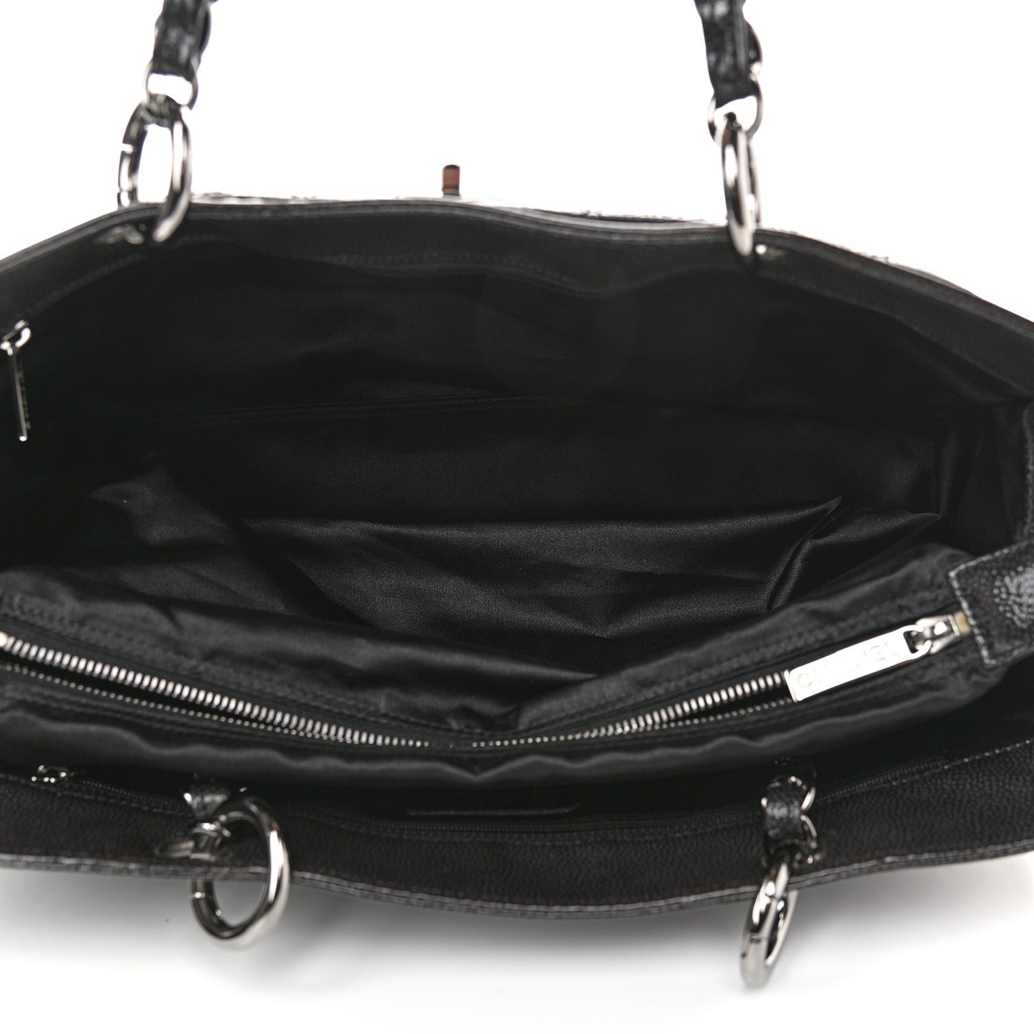Chanel Glazed Caviar Quilted Diamond Shine Small Tote Black 5 of 11