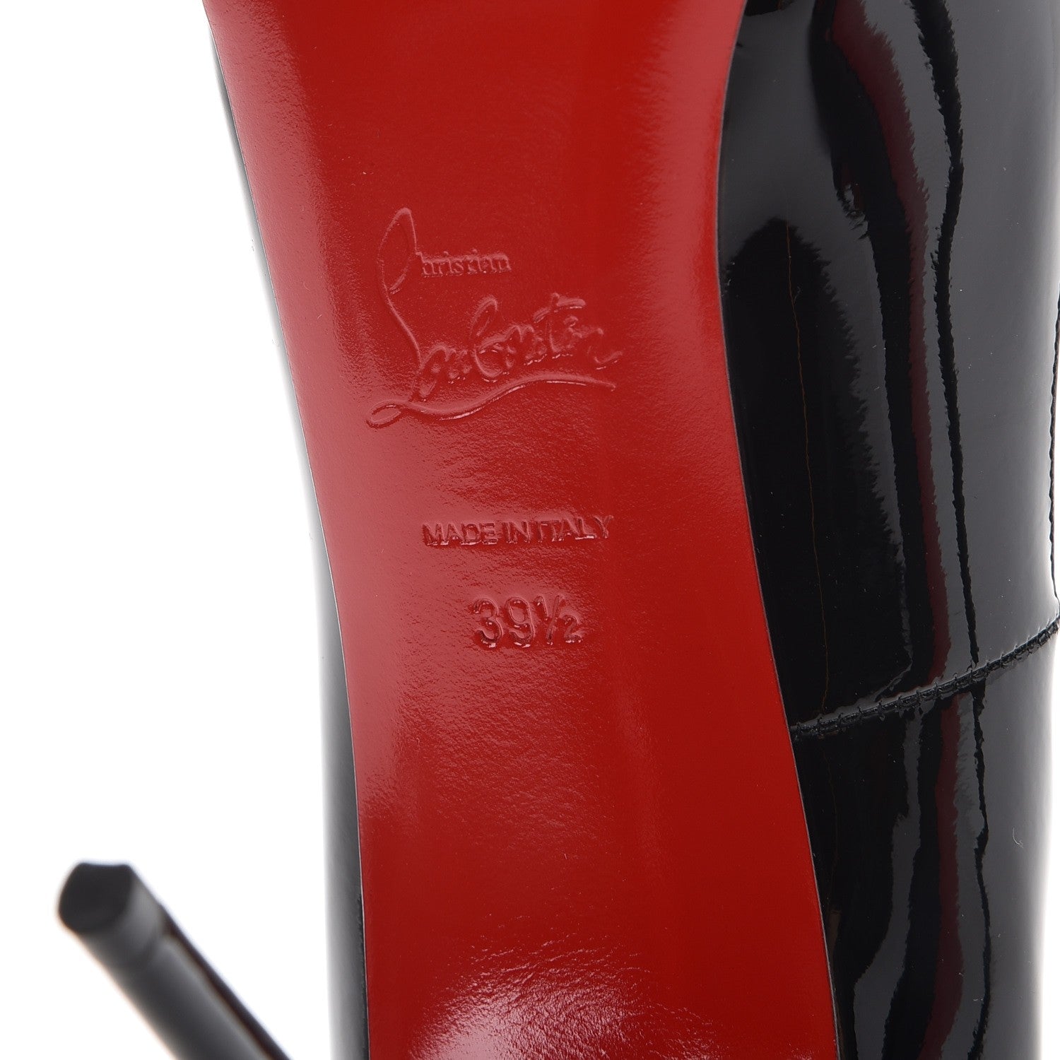 Christian Louboutin Patent New Very Prive 120 Pumps 39.5 Black Red 6 of 8
