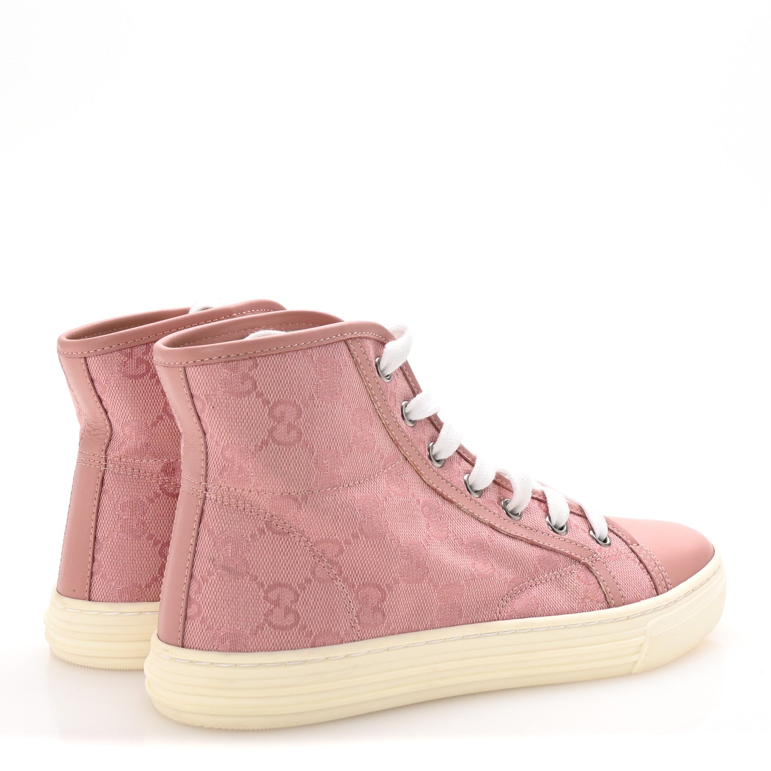 Gucci Monogram Womens High Top Sneakers 36 Pink Soft Pink 5 of 10