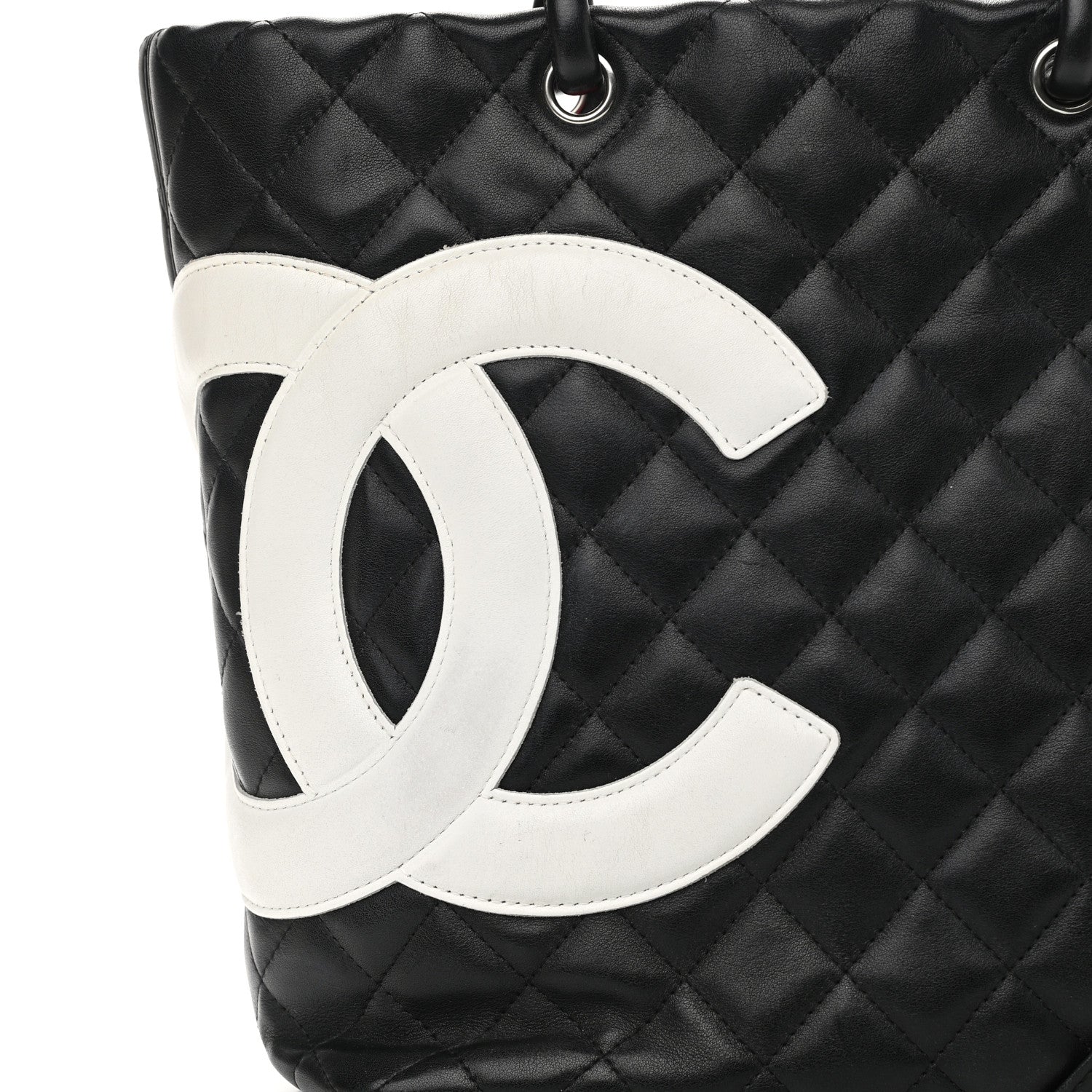 Chanel Calfskin Quilted Medium Cambon Tote Black White 8 of 10