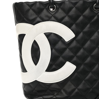 Chanel Calfskin Quilted Medium Cambon Tote Black White 8 of 10