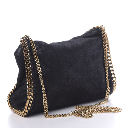Stella McCartney Shaggy Deer Mini Falabella Fold Over Tote Black 3 of 9