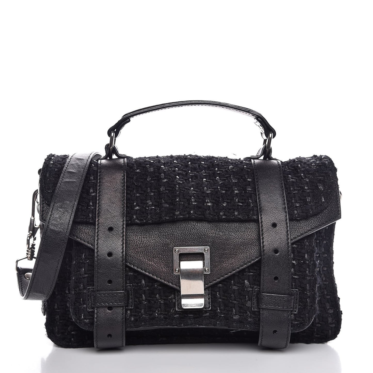 Lorma Tweed Lambskin Tiny PS1 Satchel Black