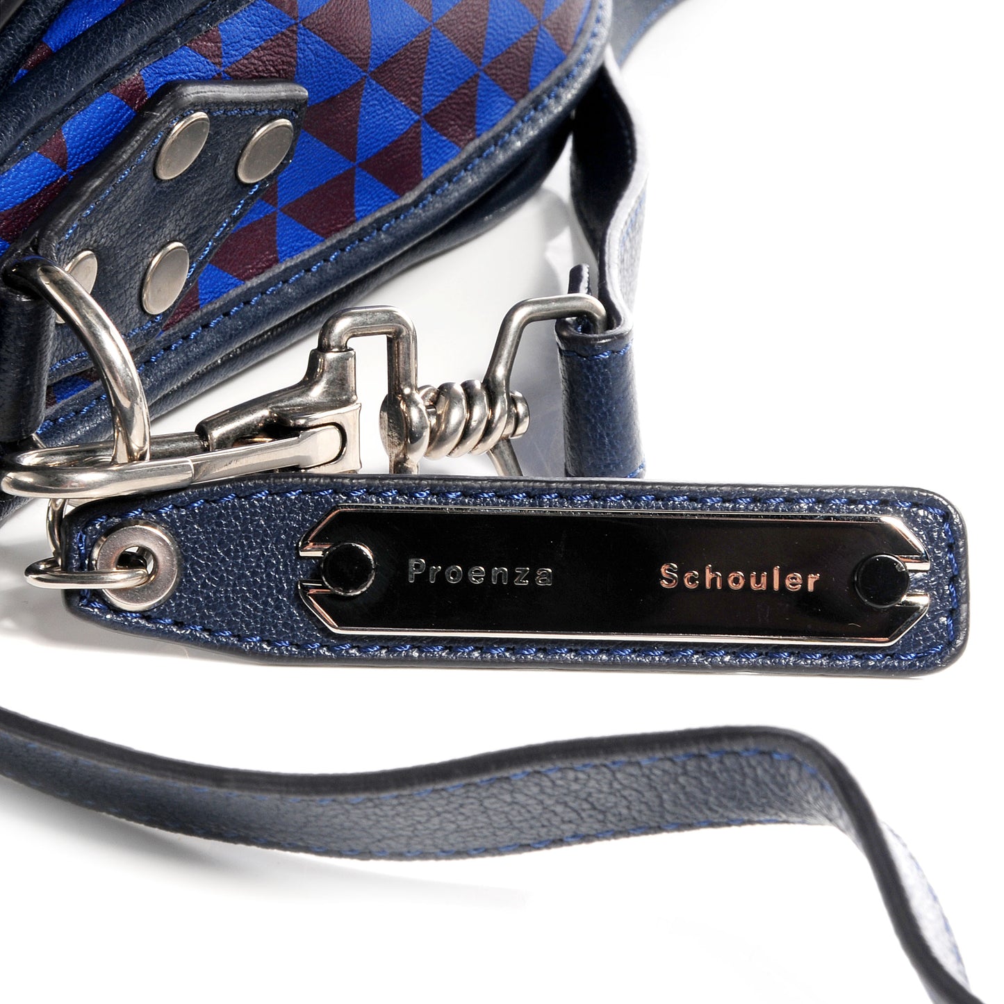 Triangle Print Mini PS1 Pouch Royal Blue Pinot Noir