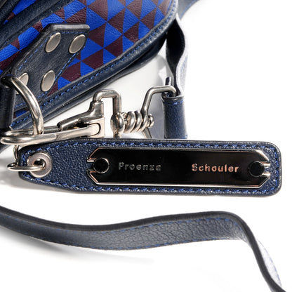 Proenza Schouler Triangle Print Mini PS1 Pouch Royal Blue Pinot Noir 10 of 11