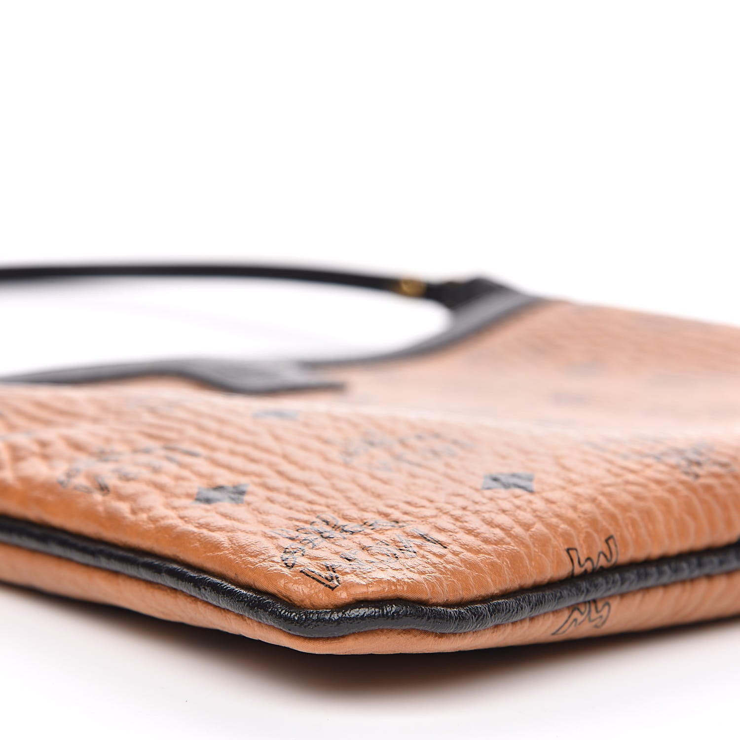 MCM Visetos Medium Stark Wristlet Pouch Cognac Black 8 of 11