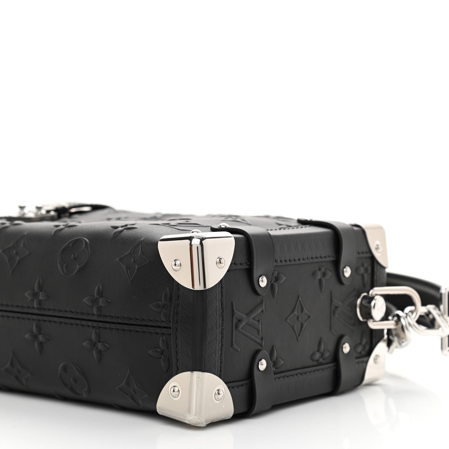 Louis Vuitton Calfskin Debossed Monogram Side Trunk Black 7 of 7