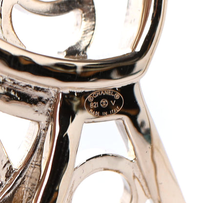 Chanel Metal Crystal Bow-tiful CC Brooch Gold 3 of 4