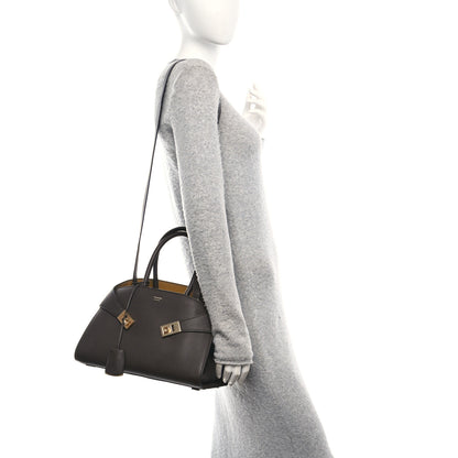 Salvatore Ferragamo Calfskin Small Hug Bag Testa Di Moro Burnt Ocra 2 of 9