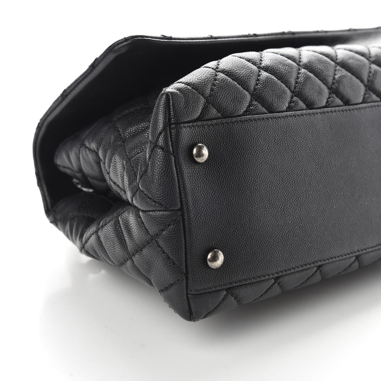 Caviar Quilted Small Coco Handle Flap Black