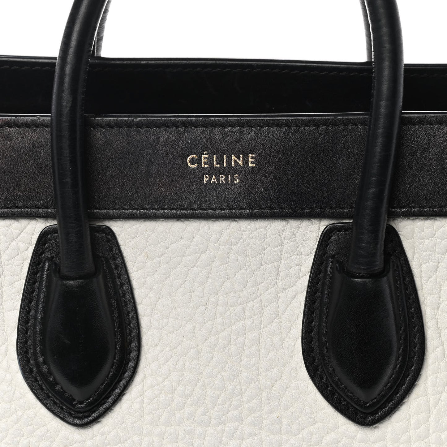 Bullhide Calfskin Nubuck Bi-Color Nano Luggage Black White