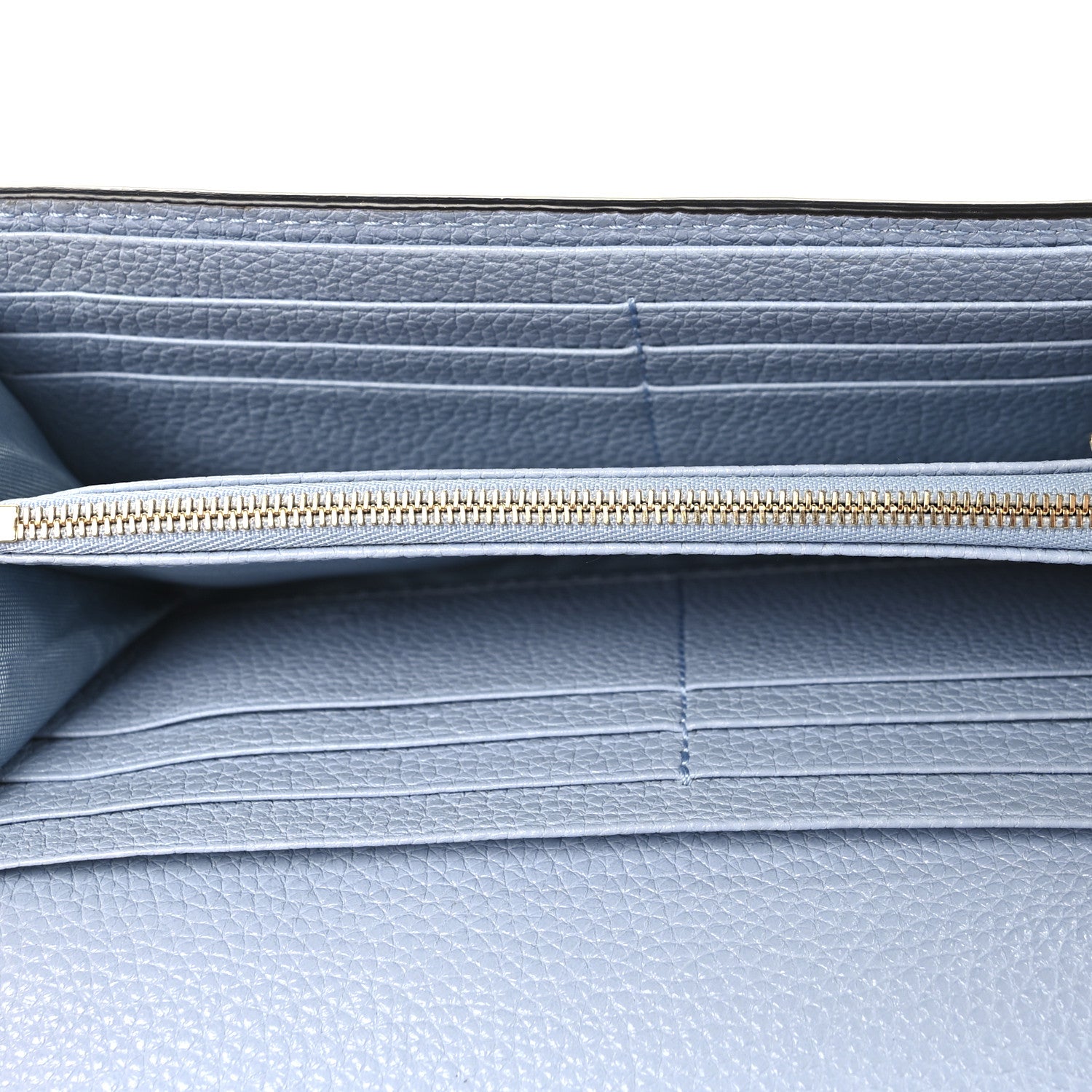 Gucci Grainy Calfskin Zumi Continental Wallet  Porcelain Light Blue 5 of 7