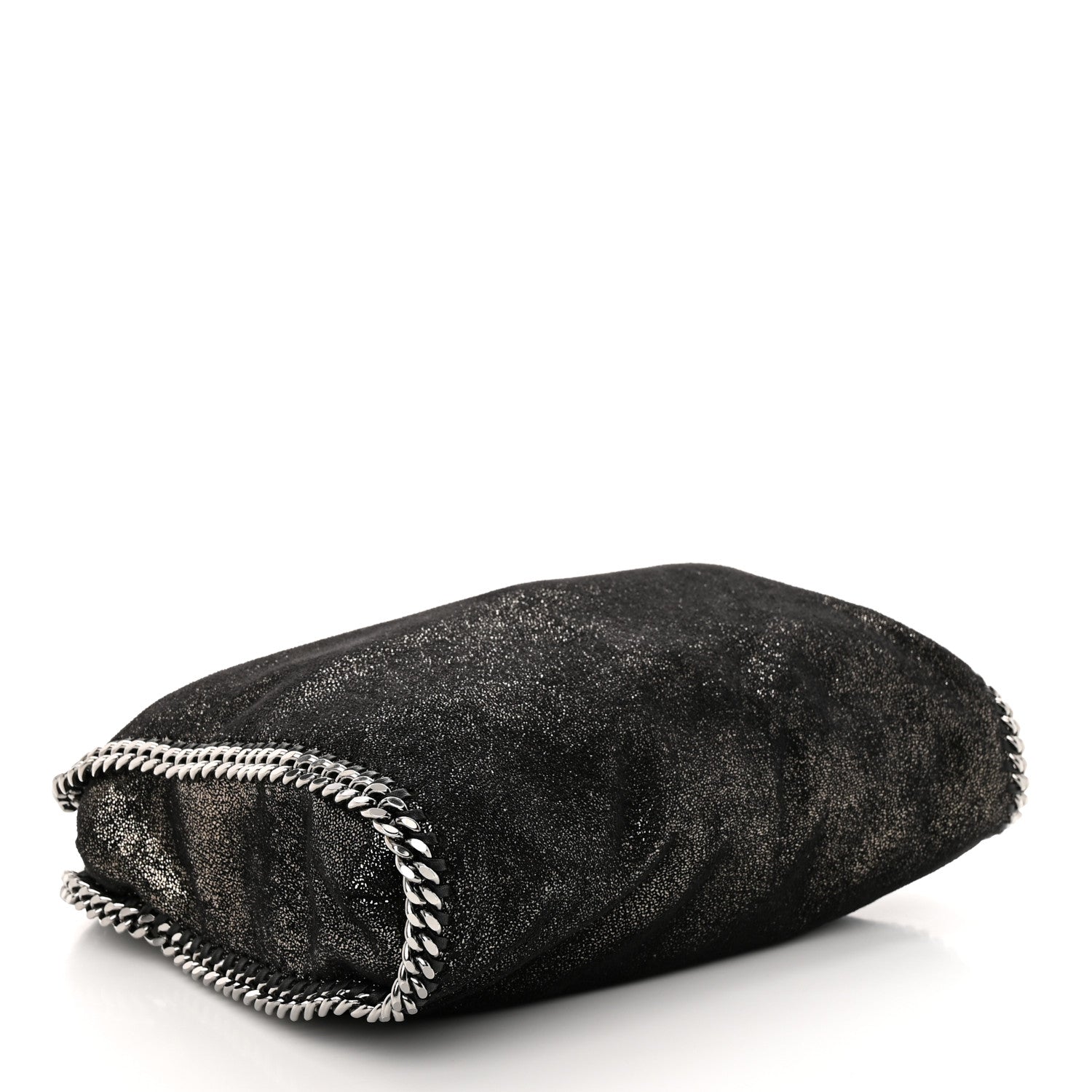 Stella McCartney Metallic Shaggy Deer Falabella Fold Over Tote Black 4 of 9