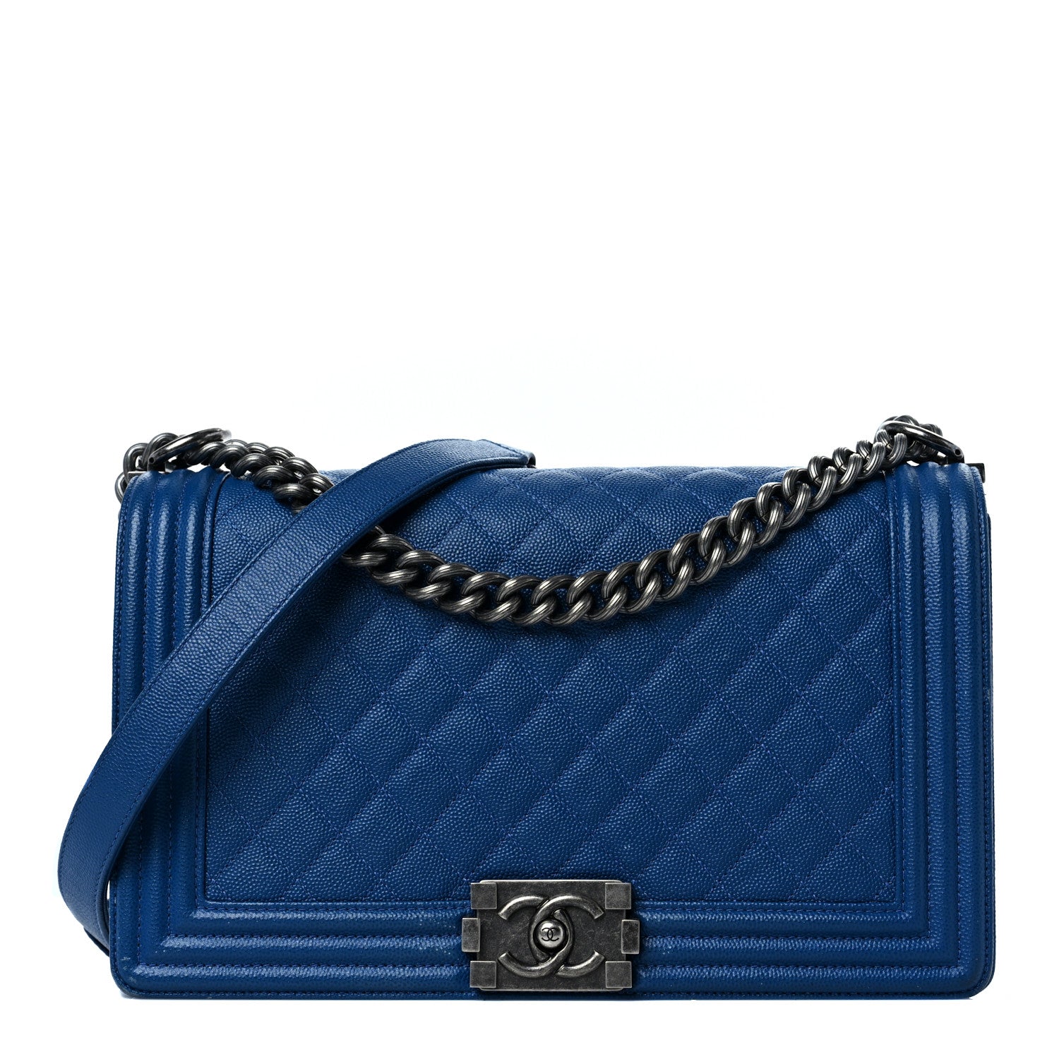 Chanel Caviar Quilted New Medium Boy Flap Dark Blue 1 of 9
