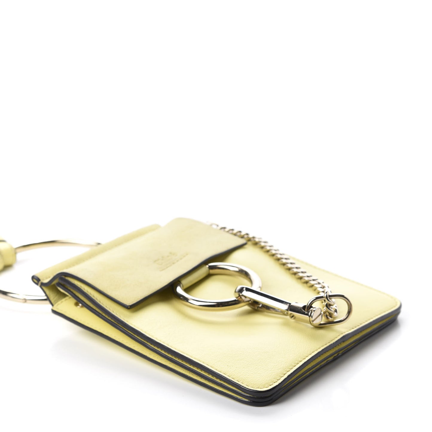 Suede Calfskin Mini Faye Bracelet Bag Lemonade